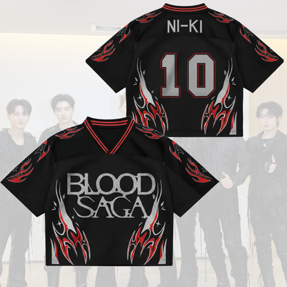 Blood Saga Enhypen Jersey - Gothic Streetwear Mix Mesh World Tour