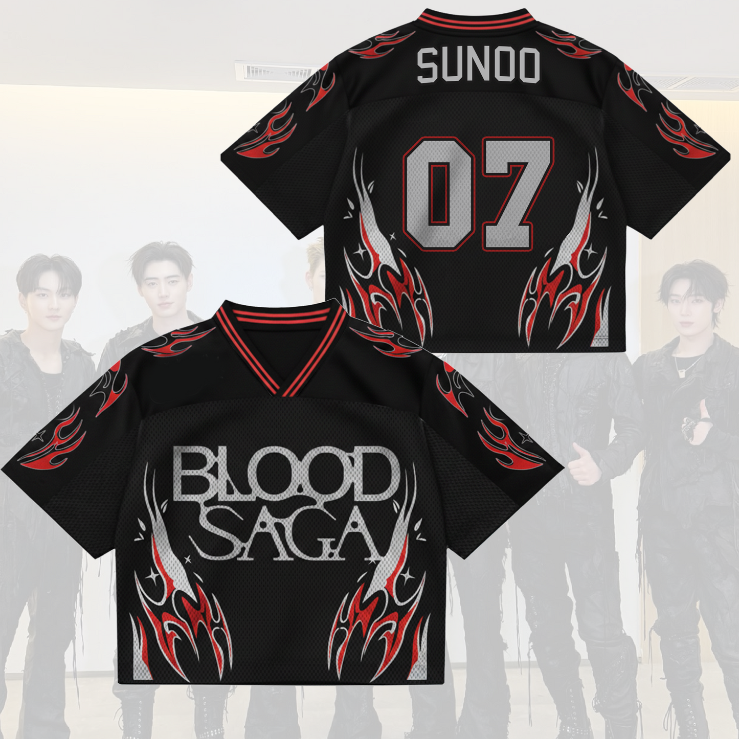 Blood Saga Enhypen Jersey - Gothic Streetwear Mix Mesh World Tour