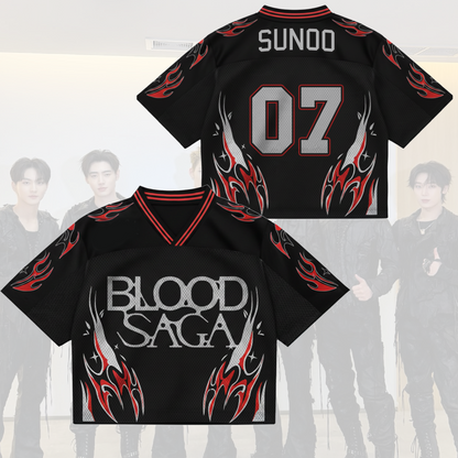 Blood Saga Enhypen Jersey - Gothic Streetwear Mix Mesh World Tour
