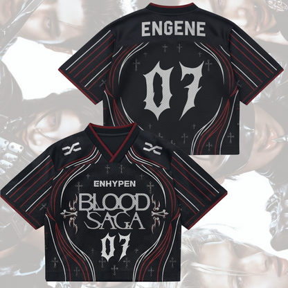 Sporty Enhypen Blood Saga World Tour Mix Mesh Jersey