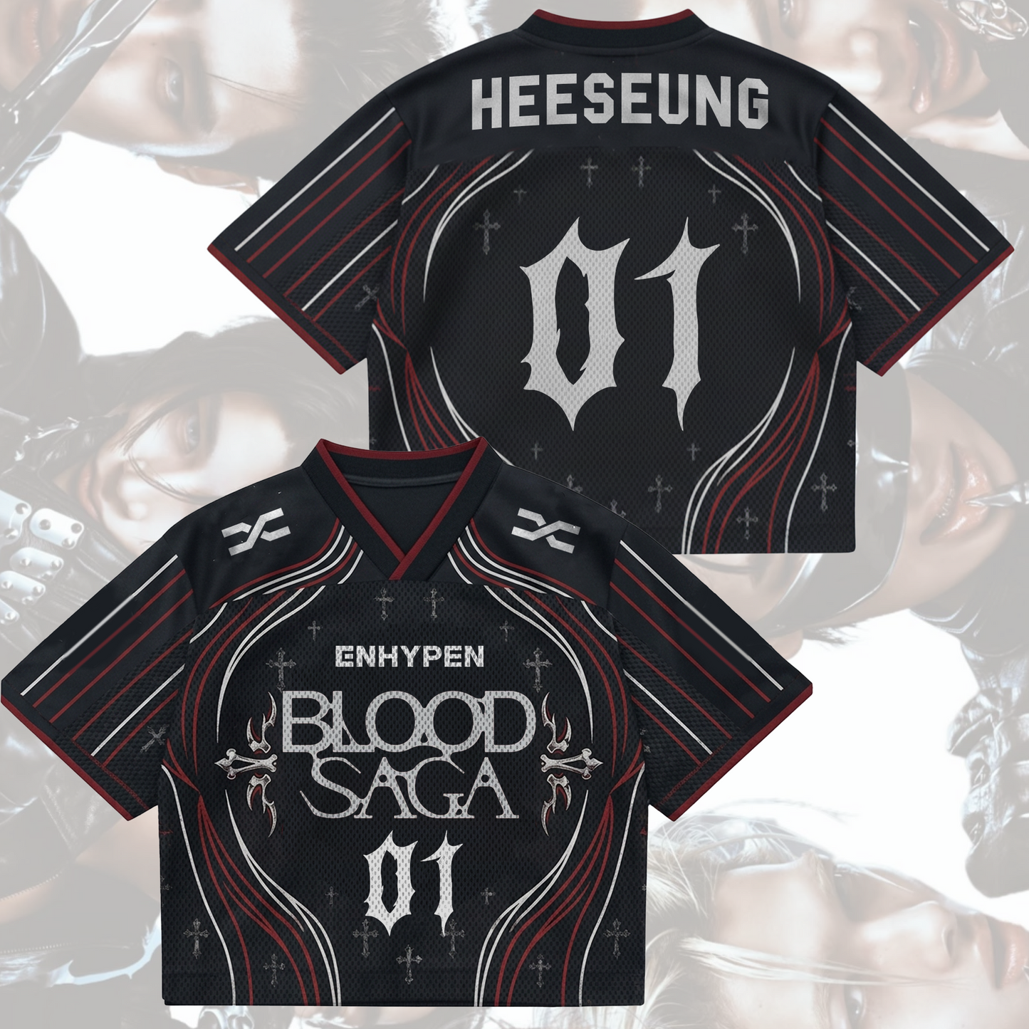 Sporty Enhypen Blood Saga World Tour Mix Mesh Jersey