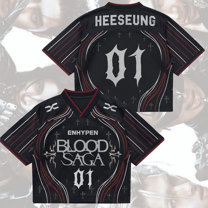 Sporty Enhypen Blood Saga World Tour Mix Mesh Jersey