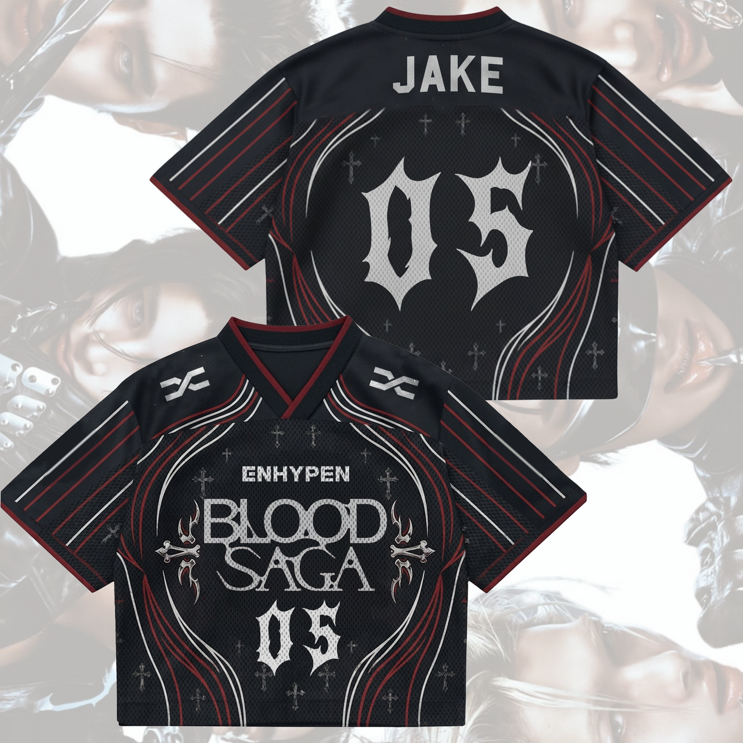 Sporty Enhypen Blood Saga World Tour Mix Mesh Jersey