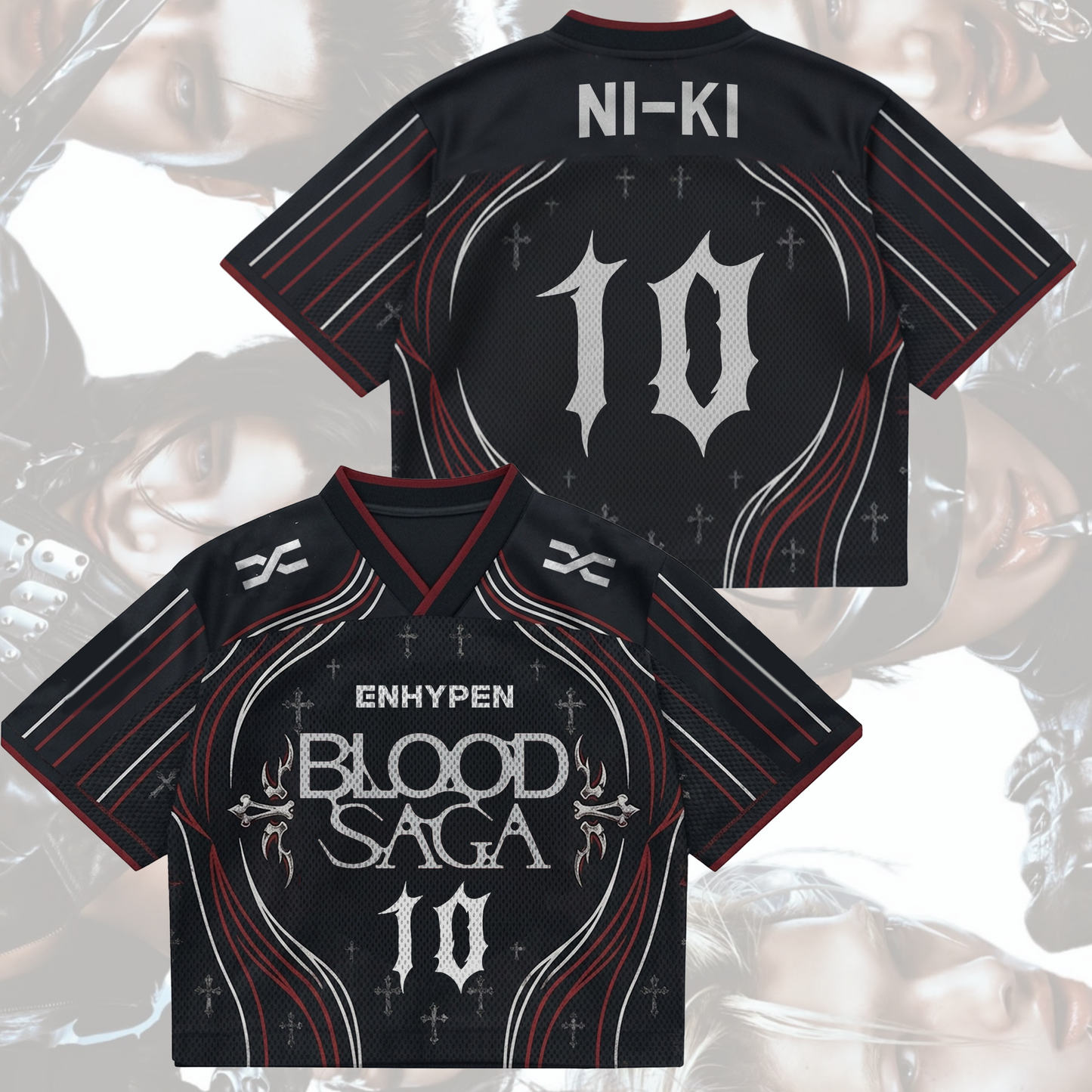 Sporty Enhypen Blood Saga World Tour Mix Mesh Jersey