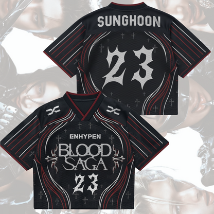 Sporty Enhypen Blood Saga World Tour Mix Mesh Jersey