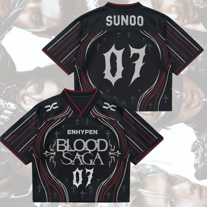 Sporty Enhypen Blood Saga World Tour Mix Mesh Jersey