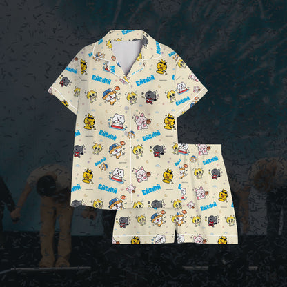 enhypen-enchin-Short-Satin-Pajama-Set