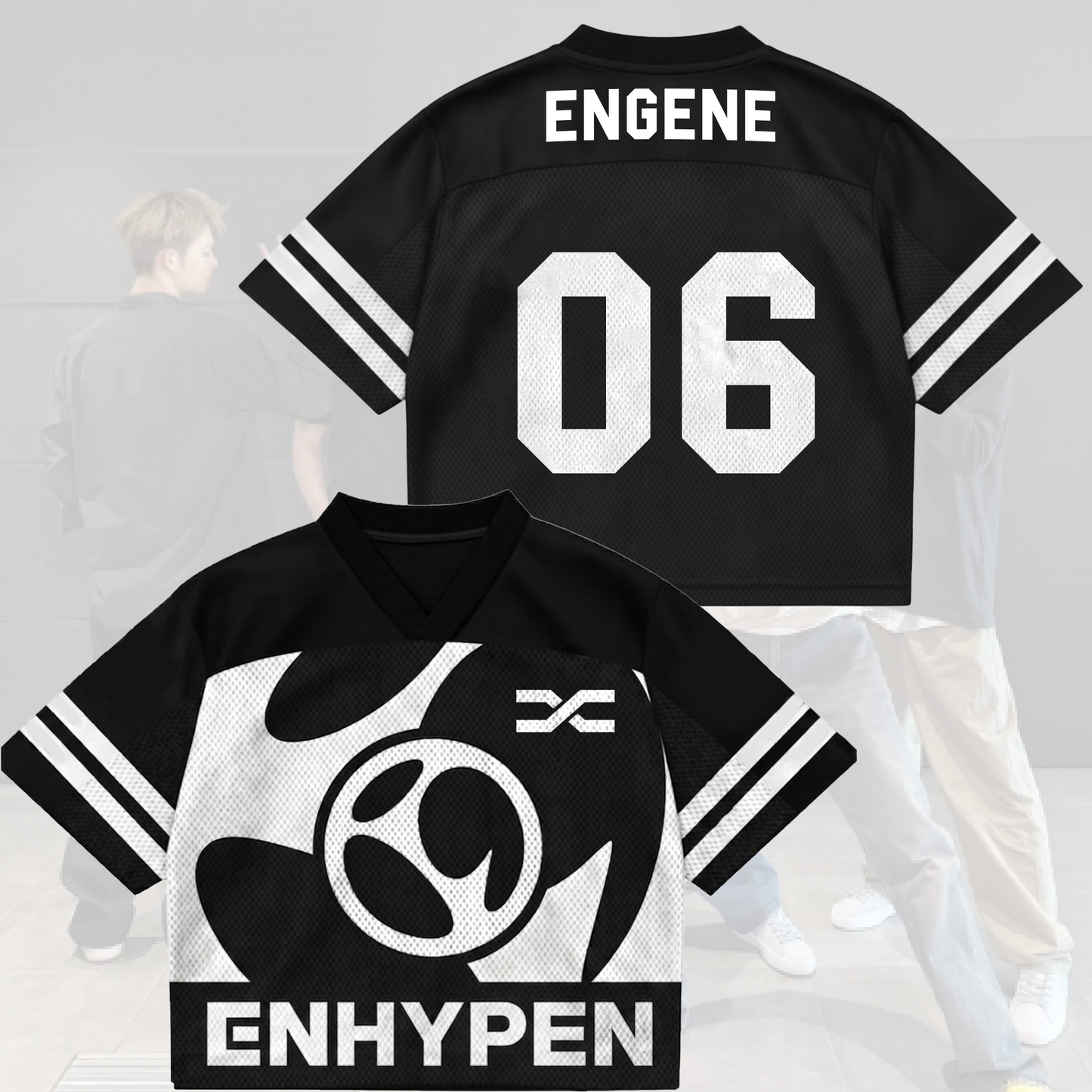 Modern Streetwear Enhypen Blood Saga Mix Mesh Jersey Fan Edition