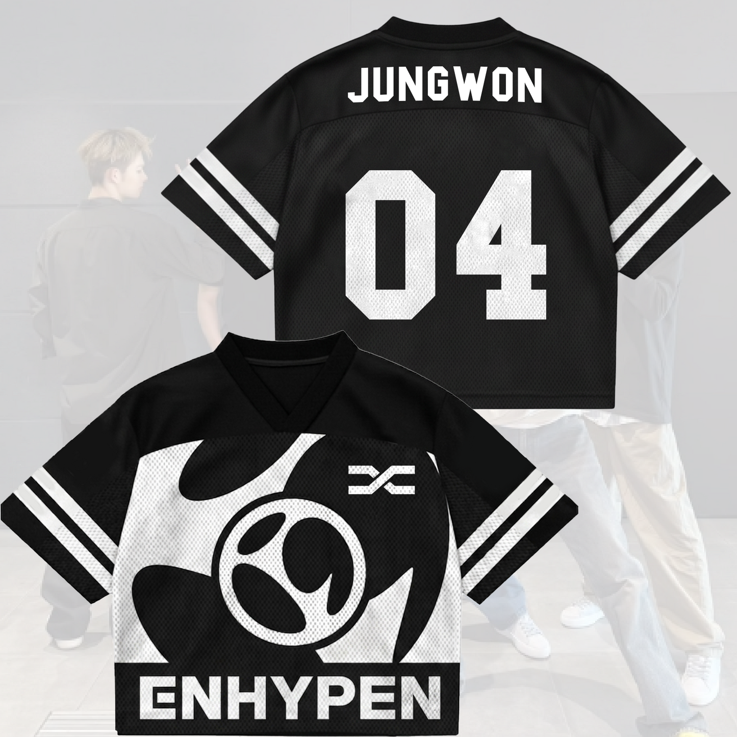 Modern Streetwear Enhypen Blood Saga Mix Mesh Jersey Fan Edition