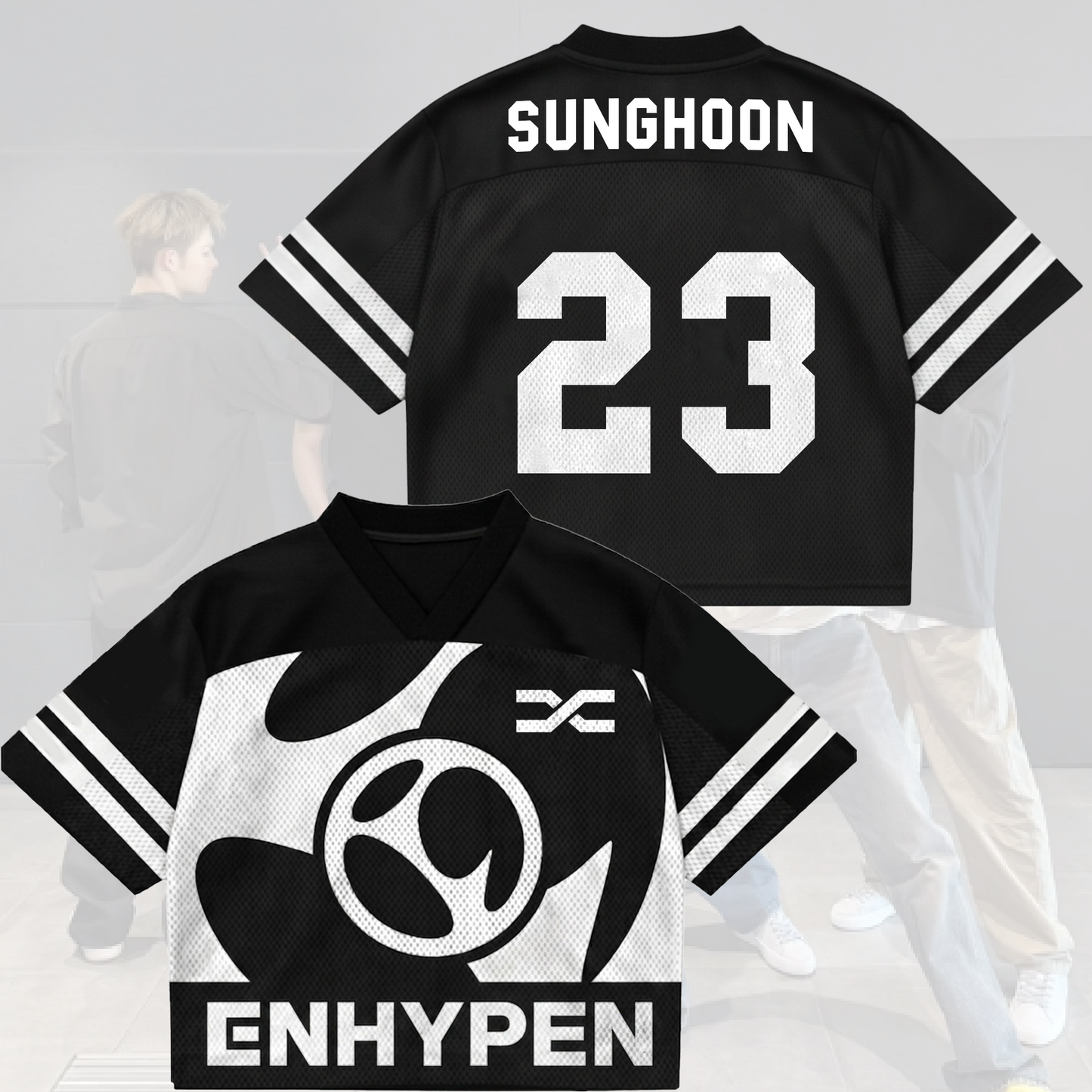 Modern Streetwear Enhypen Blood Saga Mix Mesh Jersey Fan Edition