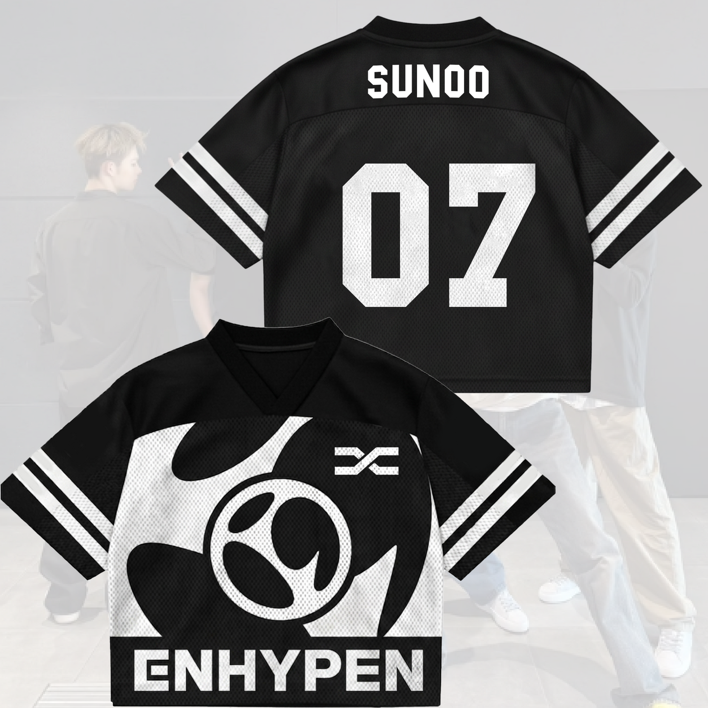 Modern Streetwear Enhypen Blood Saga Mix Mesh Jersey Fan Edition