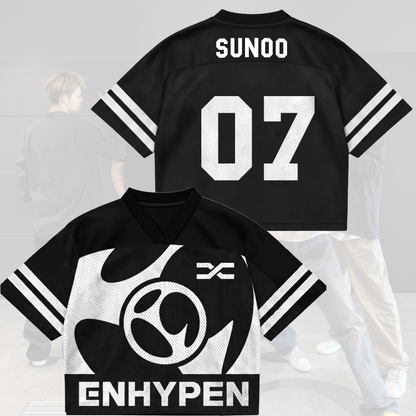 Modern Streetwear Enhypen Blood Saga Mix Mesh Jersey Fan Edition