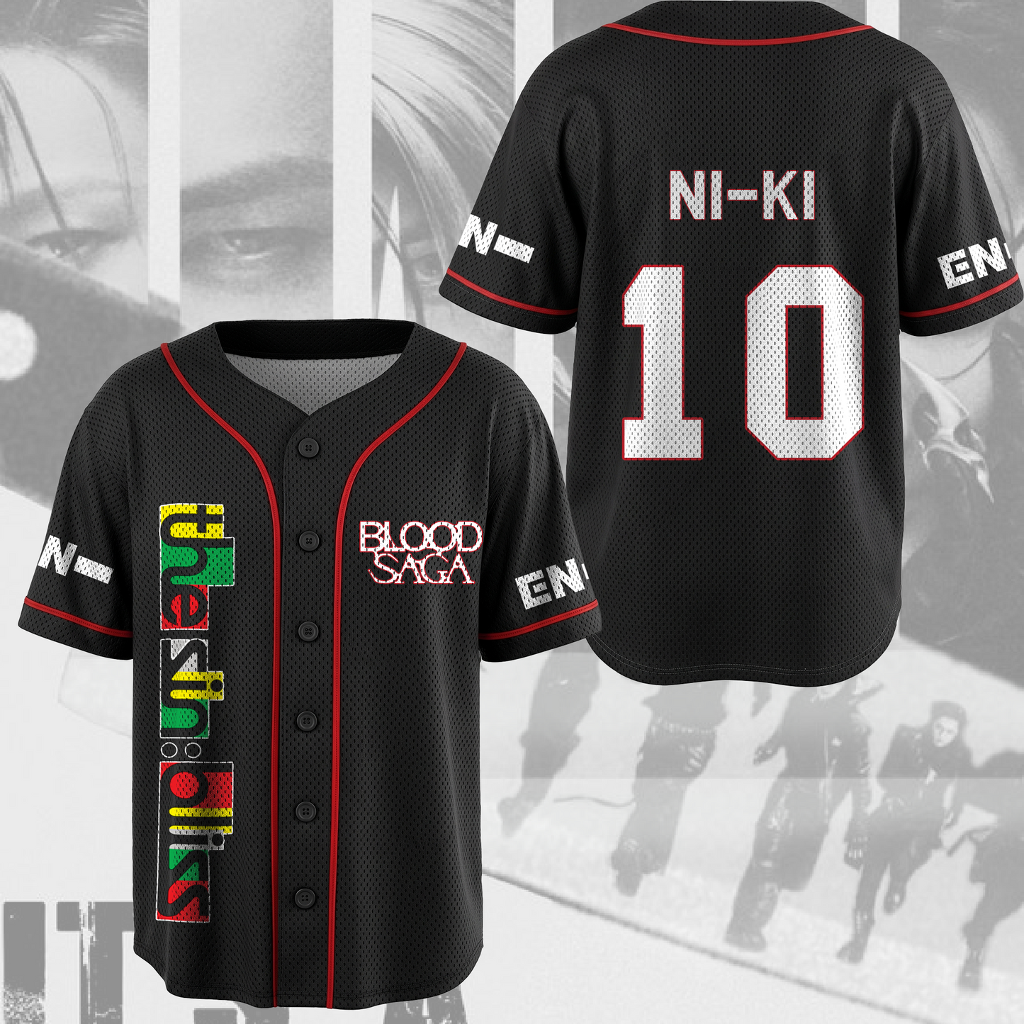 The Sin Bliss Enhypen Blood Saga World Tour Mesh Baseball Jersey Engene Gifts