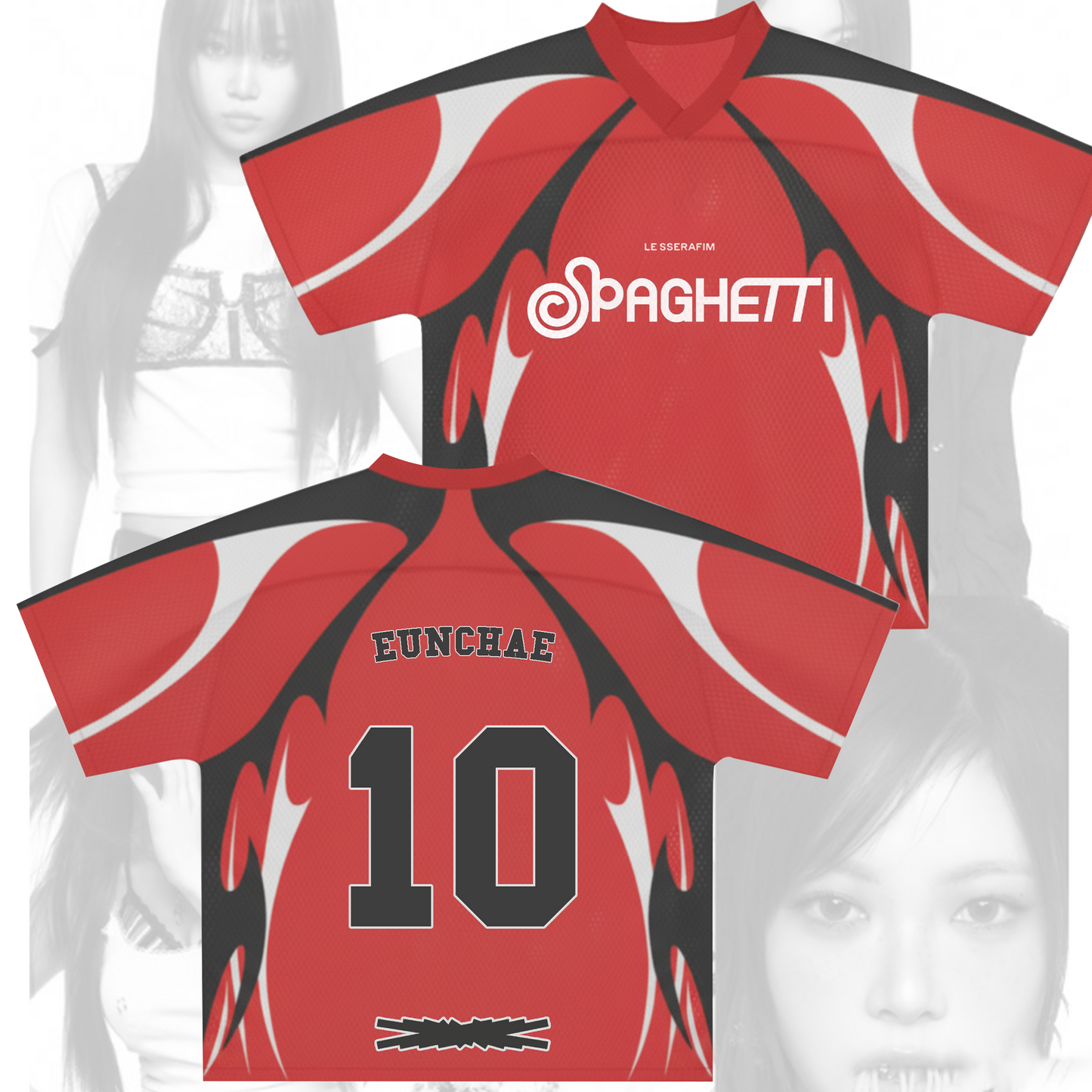 WAVESTEEᵀᴹ Le Sserafim Spaghetti Album Ver Mix Mesh Jersey