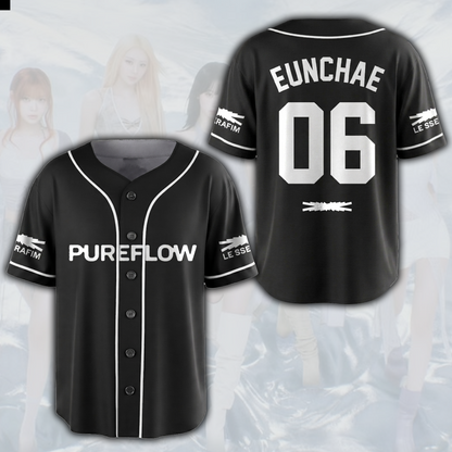 Pureflow World Tour Le Sserafim Black Baseball Jersey Gift For Fans