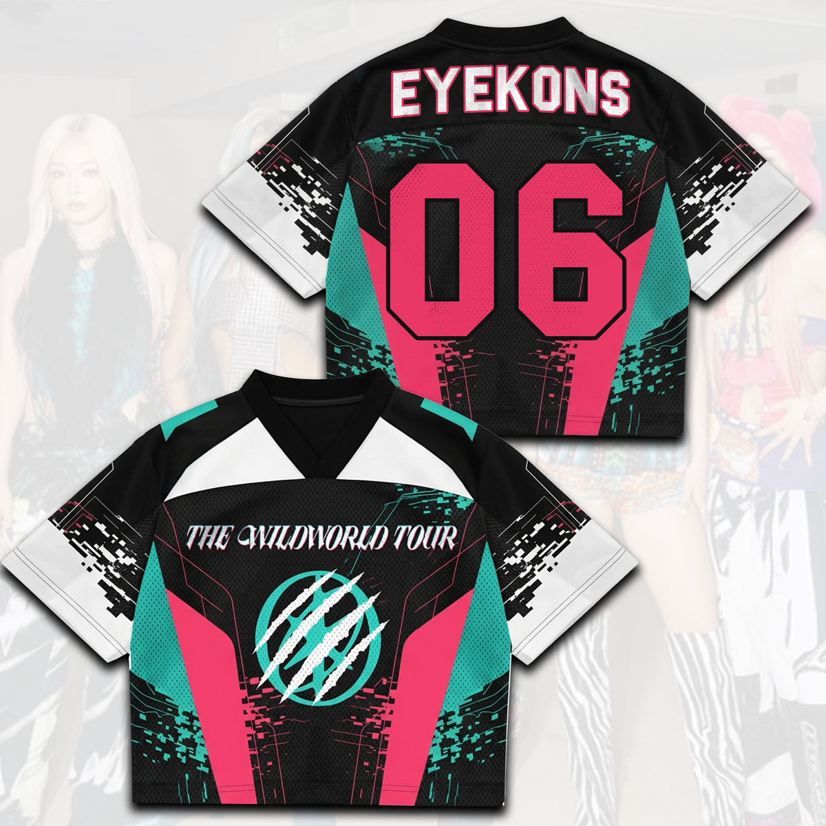 KATSEYE Wild Tour Sporty Purple Mixed Mesh Jersey für EYEKONS