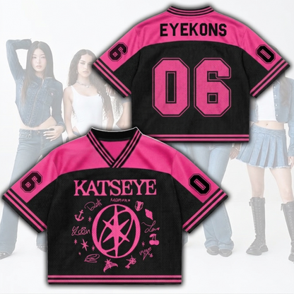 Hot Pinky Katseye The Wildworld Tour Mixed Mesh Jersey Fan Edition
