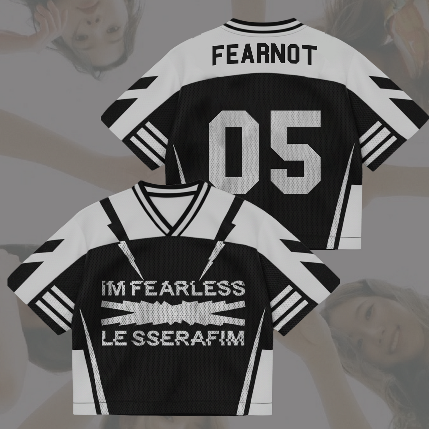 Le Sserafim Im Fearless New Album Mixed Mesh Jersey