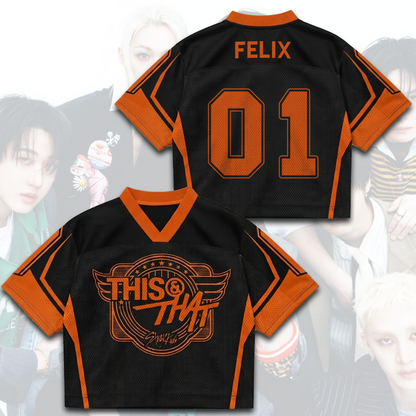 Dynamic Winged Stray Kids This That Mixed Mesh Jersey Top Fan Gift