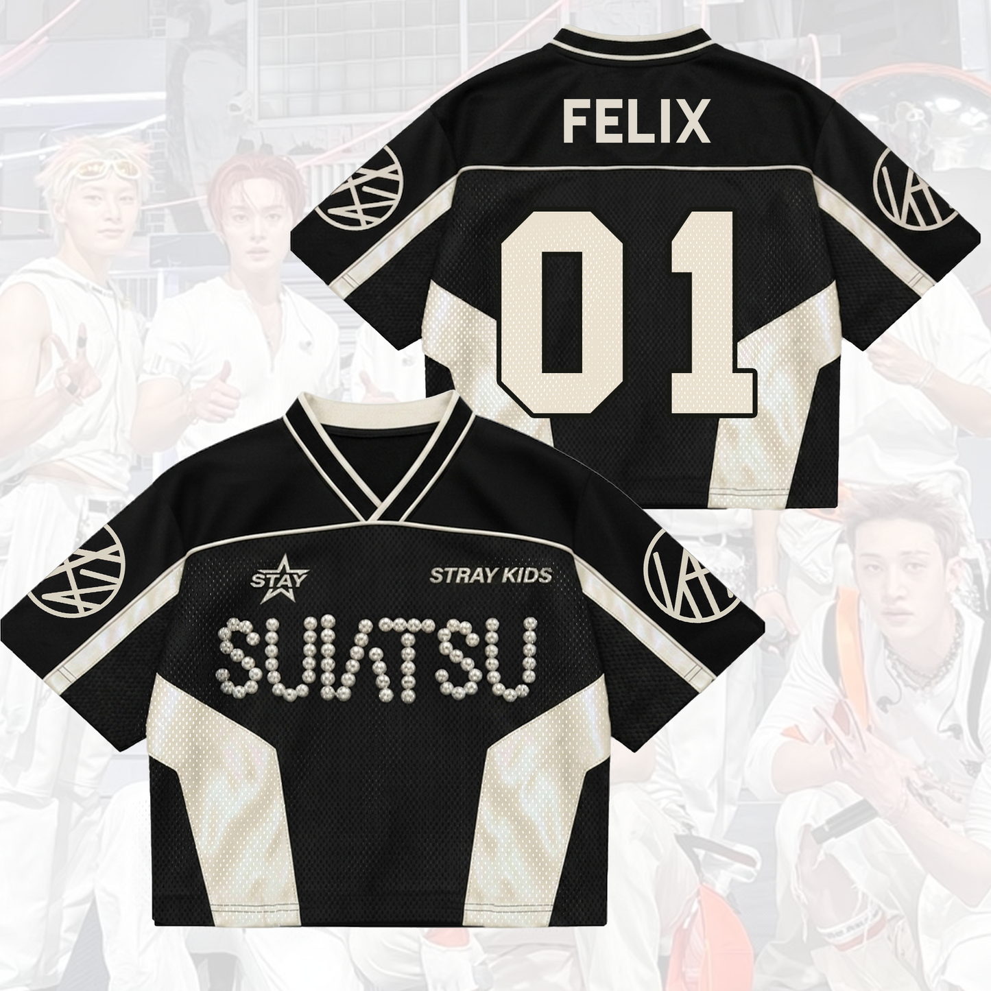SUIATSU Stray Kids Album Mixed Mesh Jersey Run It Gift for Fans