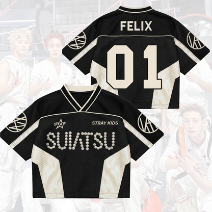SUIATSU Stray Kids Album Mixed Mesh Jersey Run It Gift for Fans
