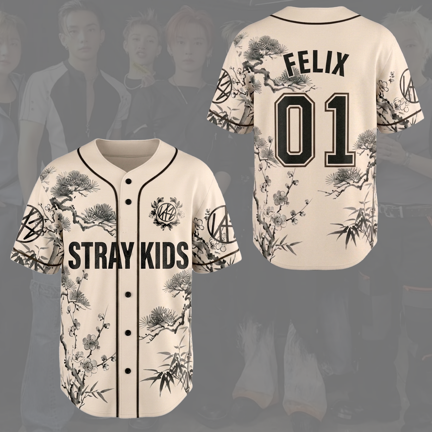 Graceful Stray Kids STAY Art Baseball Jersey SKZ Run It Gift for Fan