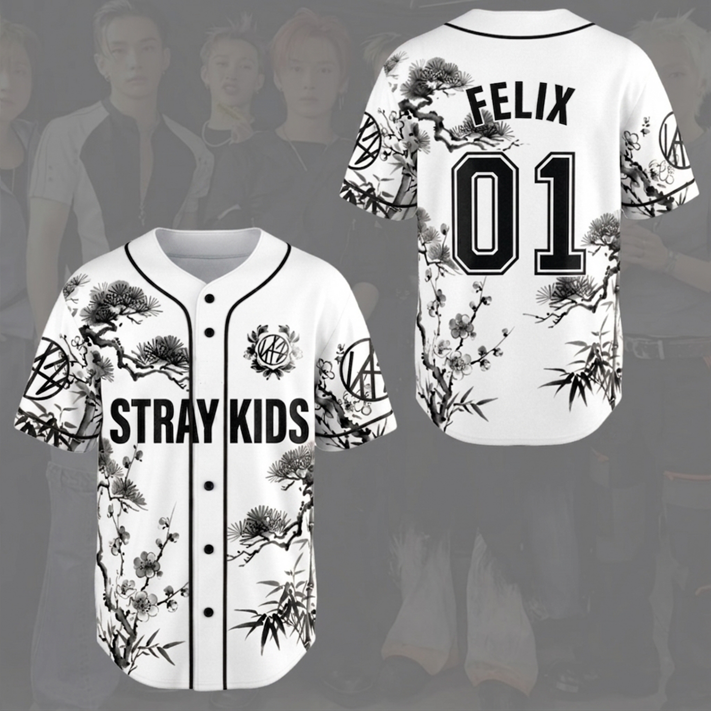 Magnificent Stray Kids STAY White Baseball Jersey Run It Tour Gift for Fan