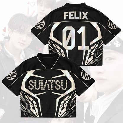 SUIATSU Stray Kids  Mixed Mesh Jersey Run It Tour Gift For Fans
