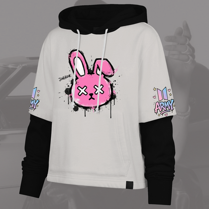 WAVESTEEᵀᴹ BTS Jungkook Bunny Streetwear Shortstop Hoodie