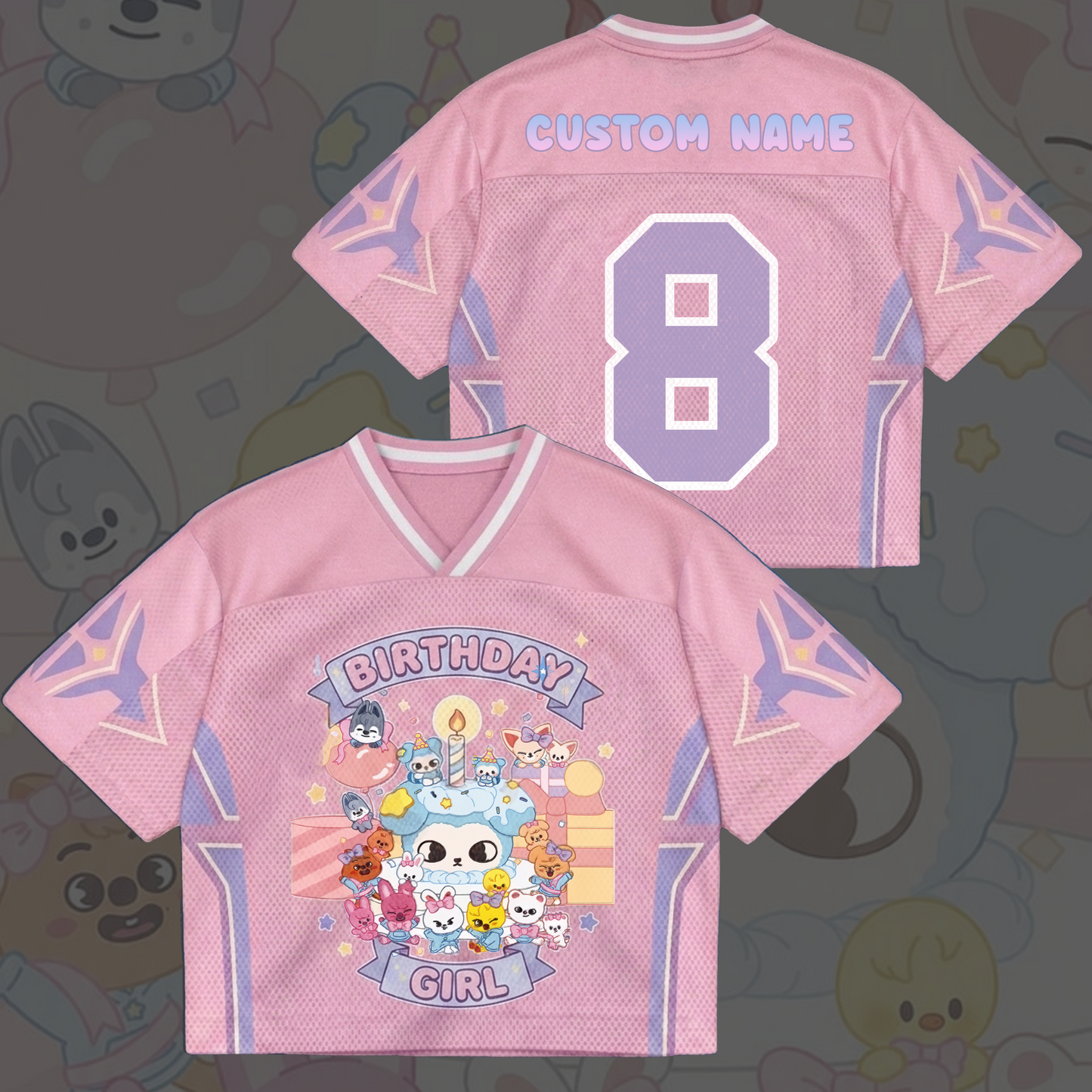Personalized Stay Birthday Girl Boy Stray Kids Mixed Mesh Jersey Gift For Kid Fan