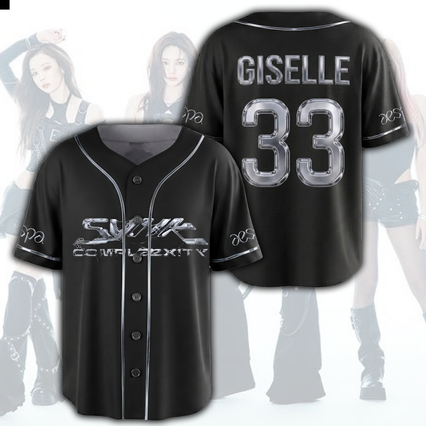 Metallic Aespa Synk Complexity World Tour Jersey Top Gift For Fans