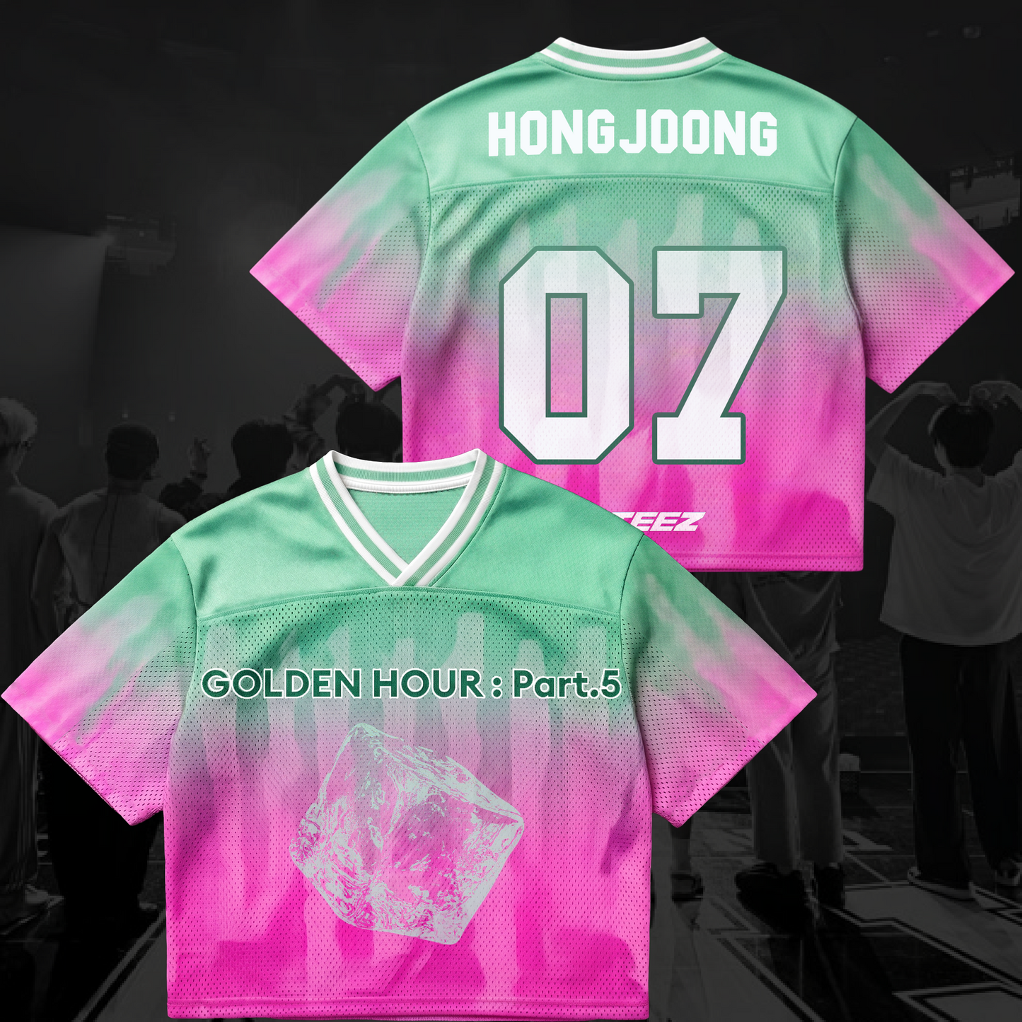 ATEEZ Golden Hour Part 5 Comeback Water Melon Vibe Mixed Mesh Jersey Fan Edition