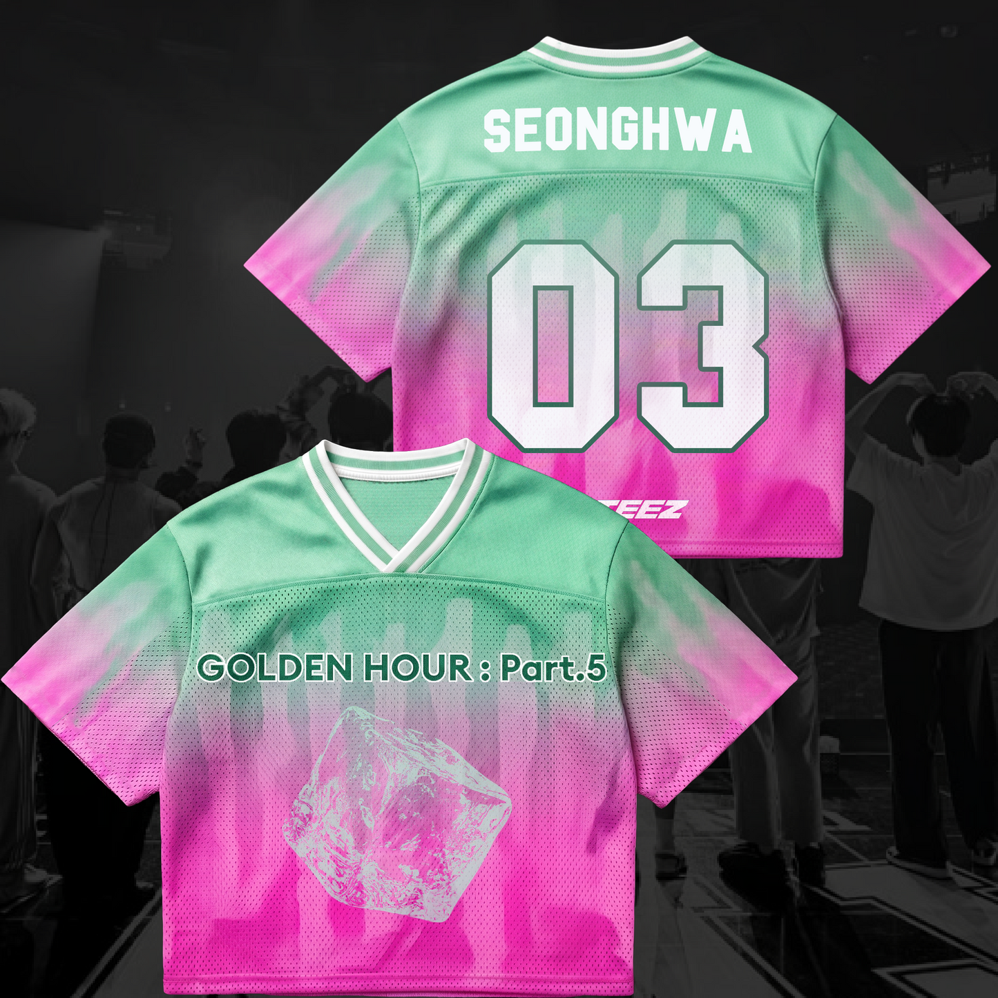 ATEEZ Golden Hour Part 5 Comeback Water Melon Vibe Mixed Mesh Jersey Fan Edition