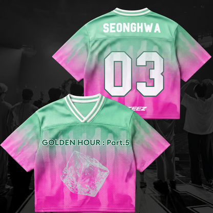 ATEEZ Golden Hour Part 5 Comeback Water Melon Vibe Mixed Mesh Jersey Fan Edition
