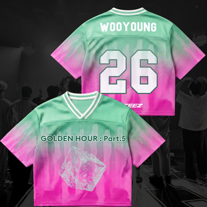 ATEEZ Golden Hour Part 5 Comeback Water Melon Vibe Mixed Mesh Jersey Fan Edition