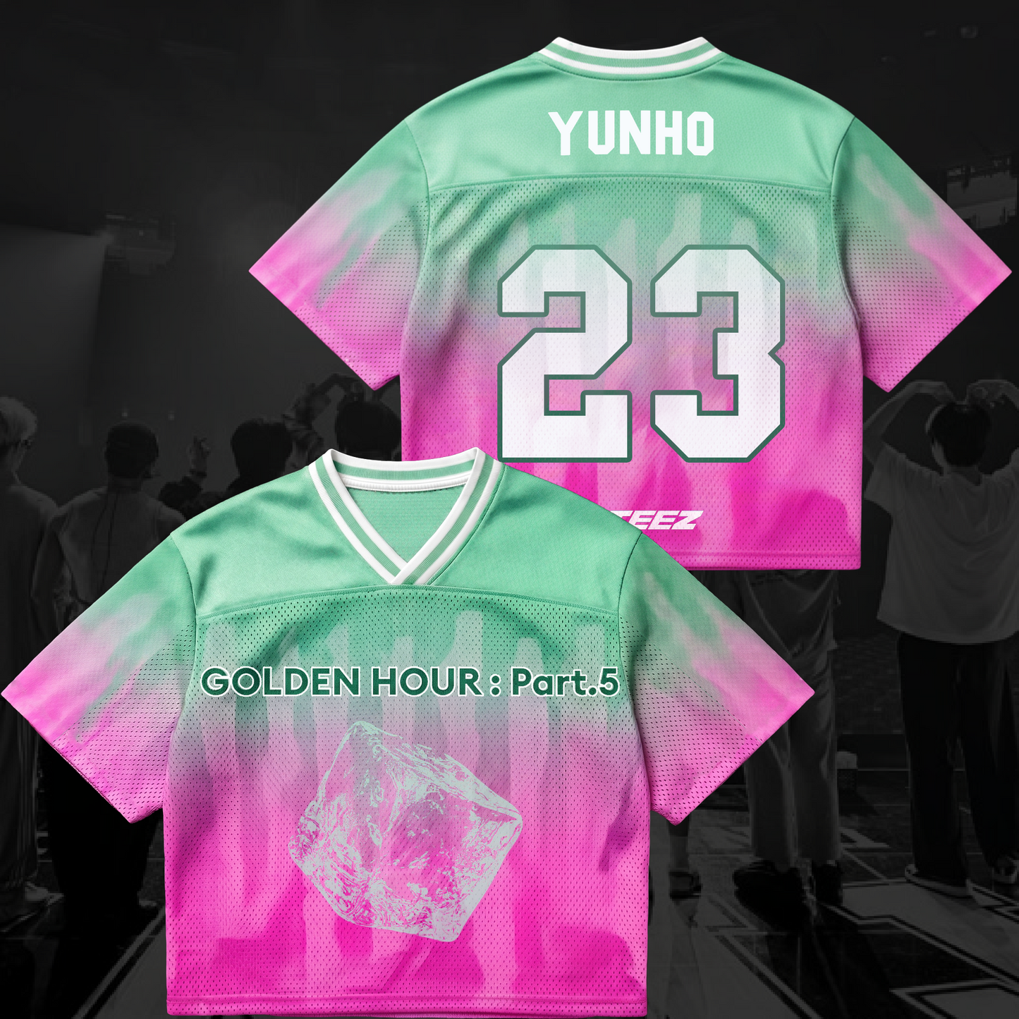 ATEEZ Golden Hour Part 5 Comeback Water Melon Vibe Mixed Mesh Jersey Fan Edition