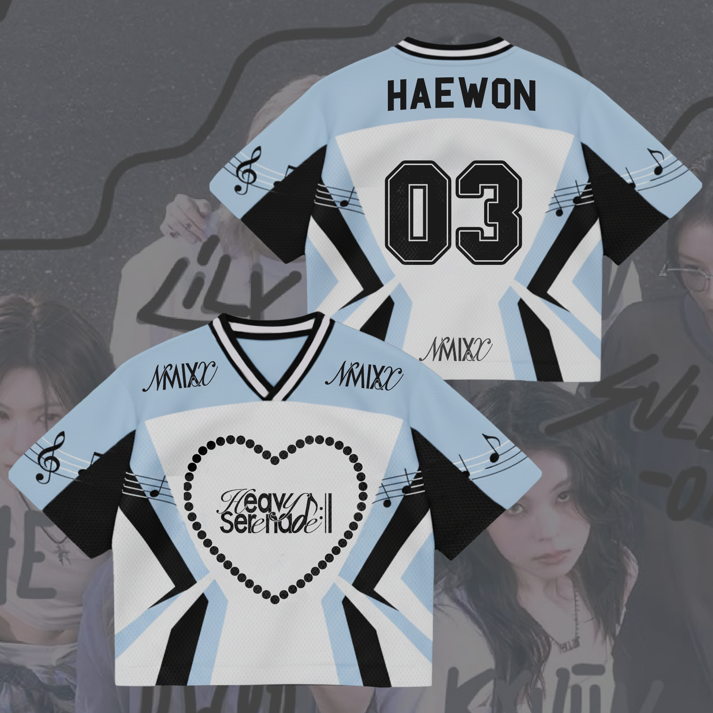 NMIXX Heavy Serenade Album Mixed Mesh Jersey Gift For Fans