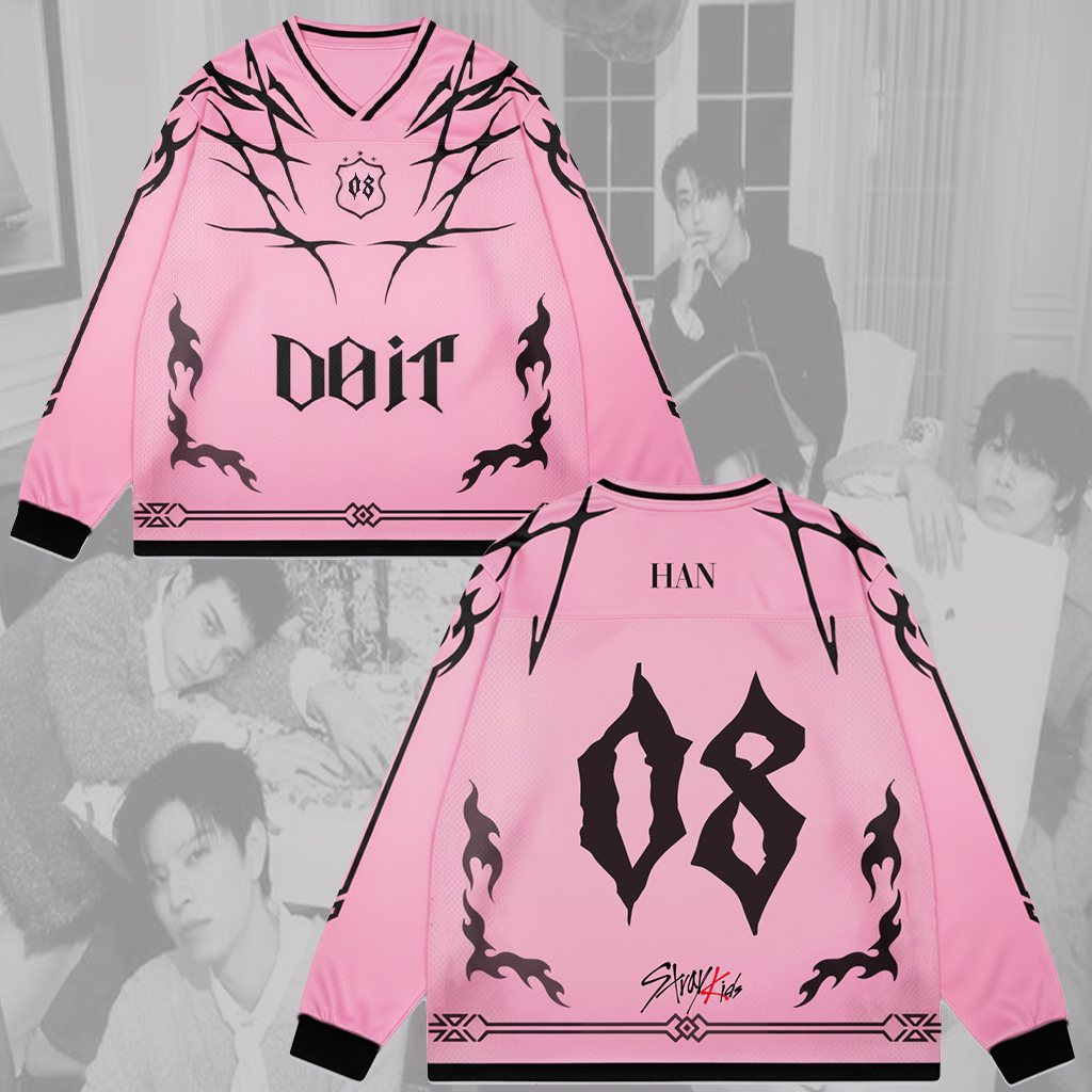 Pink Stray Kids Do It Album Splicing Long Sleeved Gift For Lovers