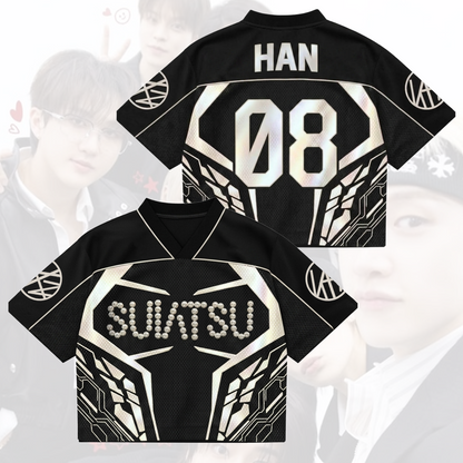 SUIATSU Stray Kids  Mixed Mesh Jersey Run It Tour Gift For Fans