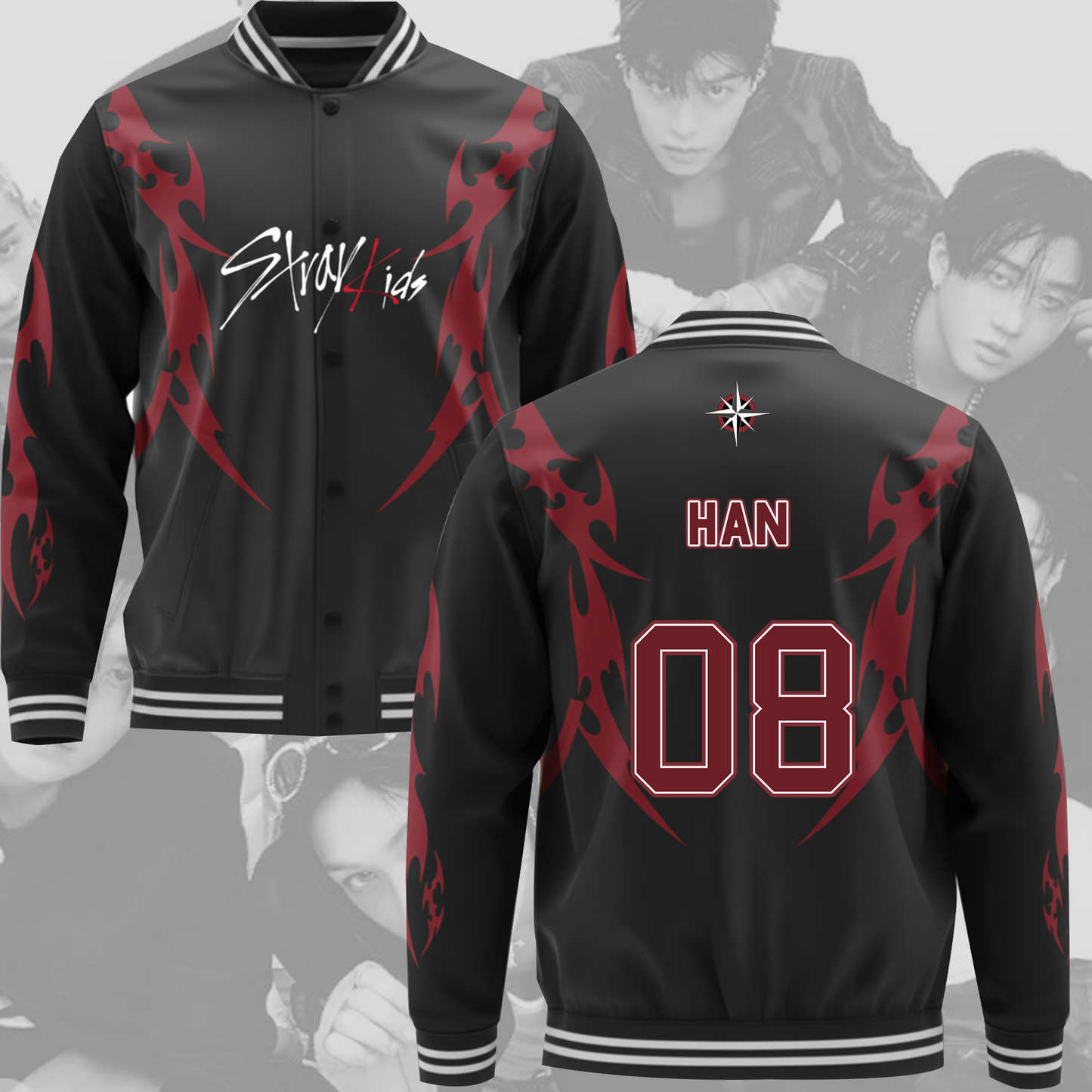 WAVESTEEᵀᴹ Stray Kid Tour DominATE Stay Baseball Jacket
