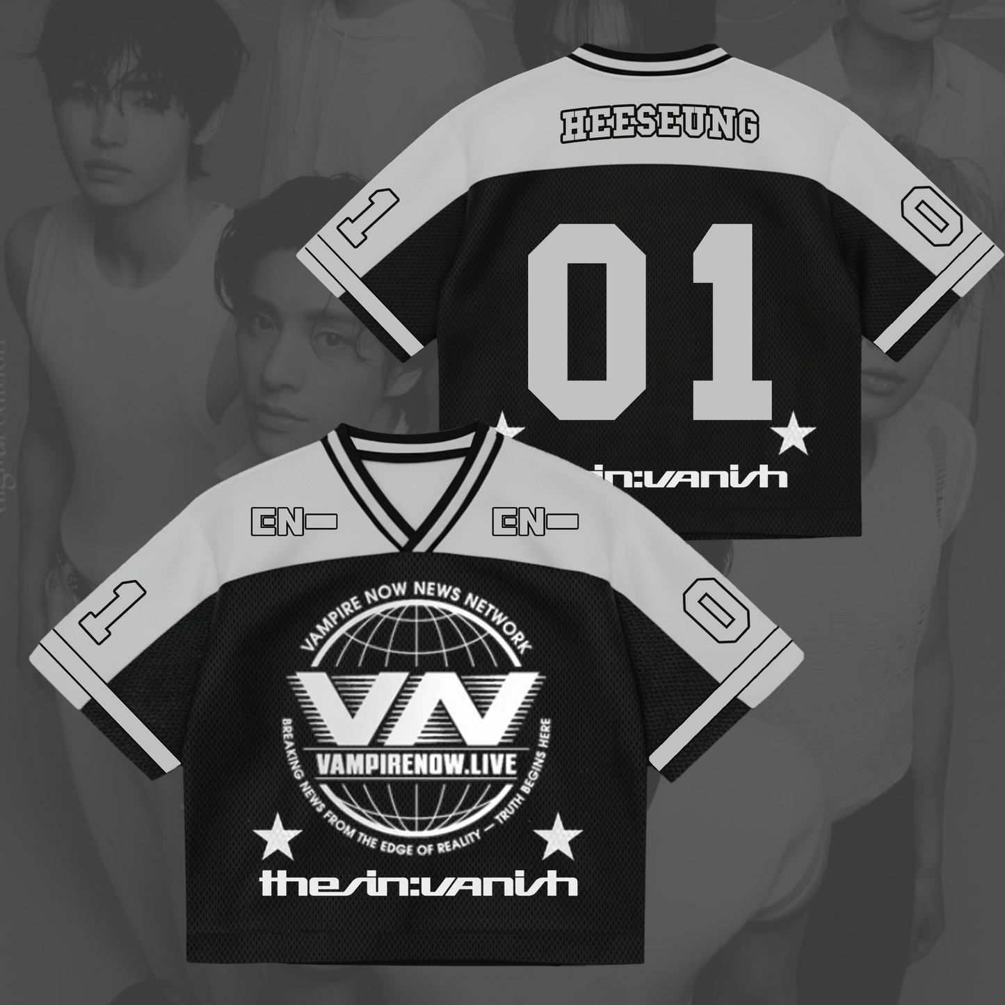 Vampire Now Live Enhypen The Sin Vanish Mixed Mesh Jersey Gift For Fans