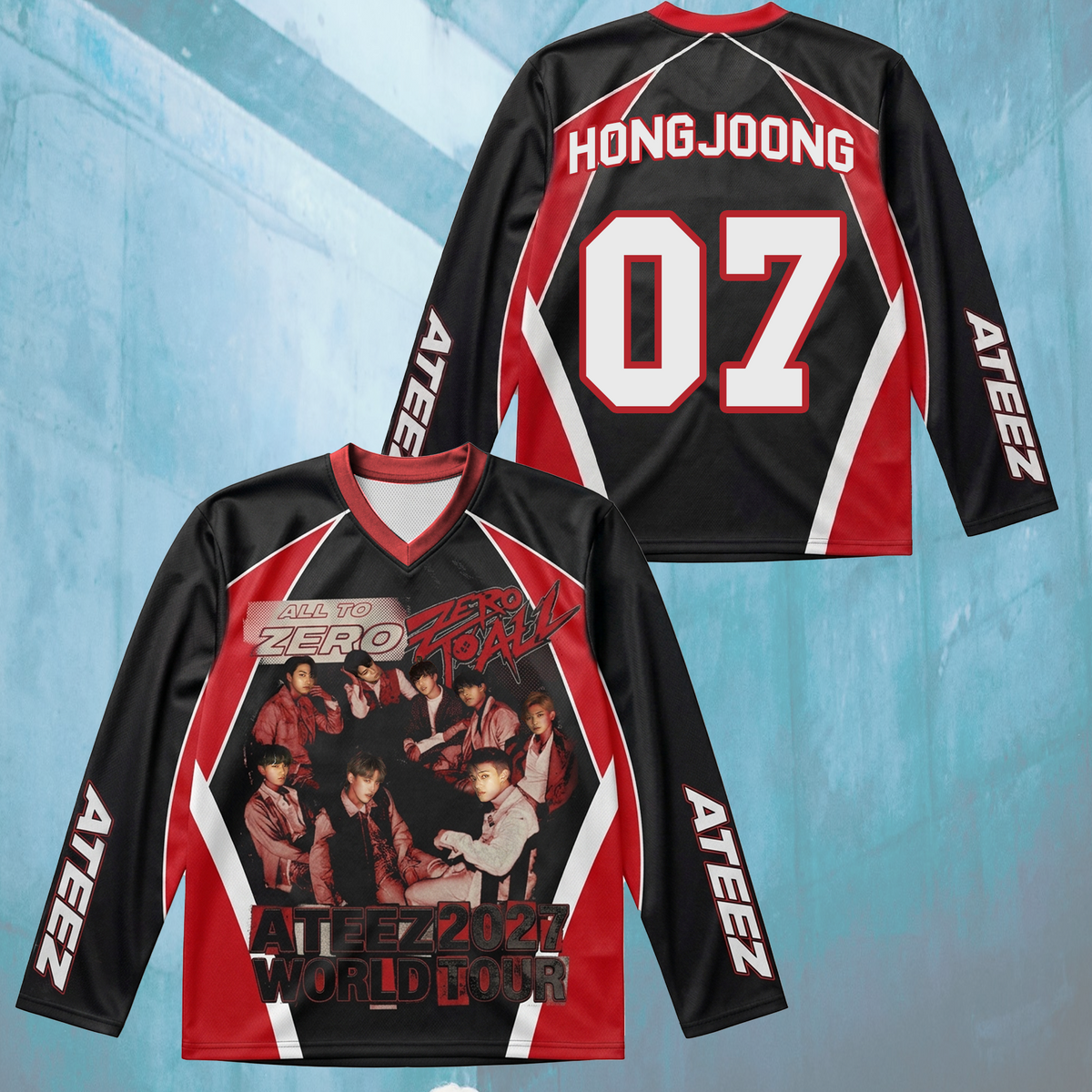 Sporty Twice Dies ist für das blau-schwarze Eishockeytrikot