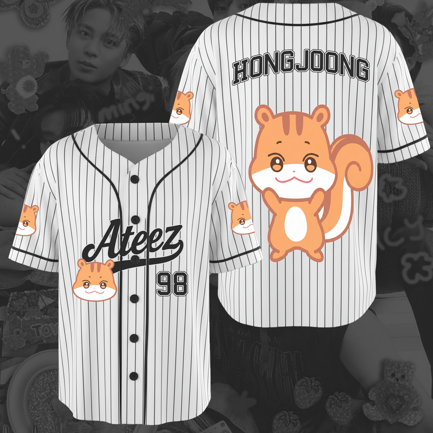 Cute Ateez Aniteez Characters Baseball Jersey Gift For Lovers