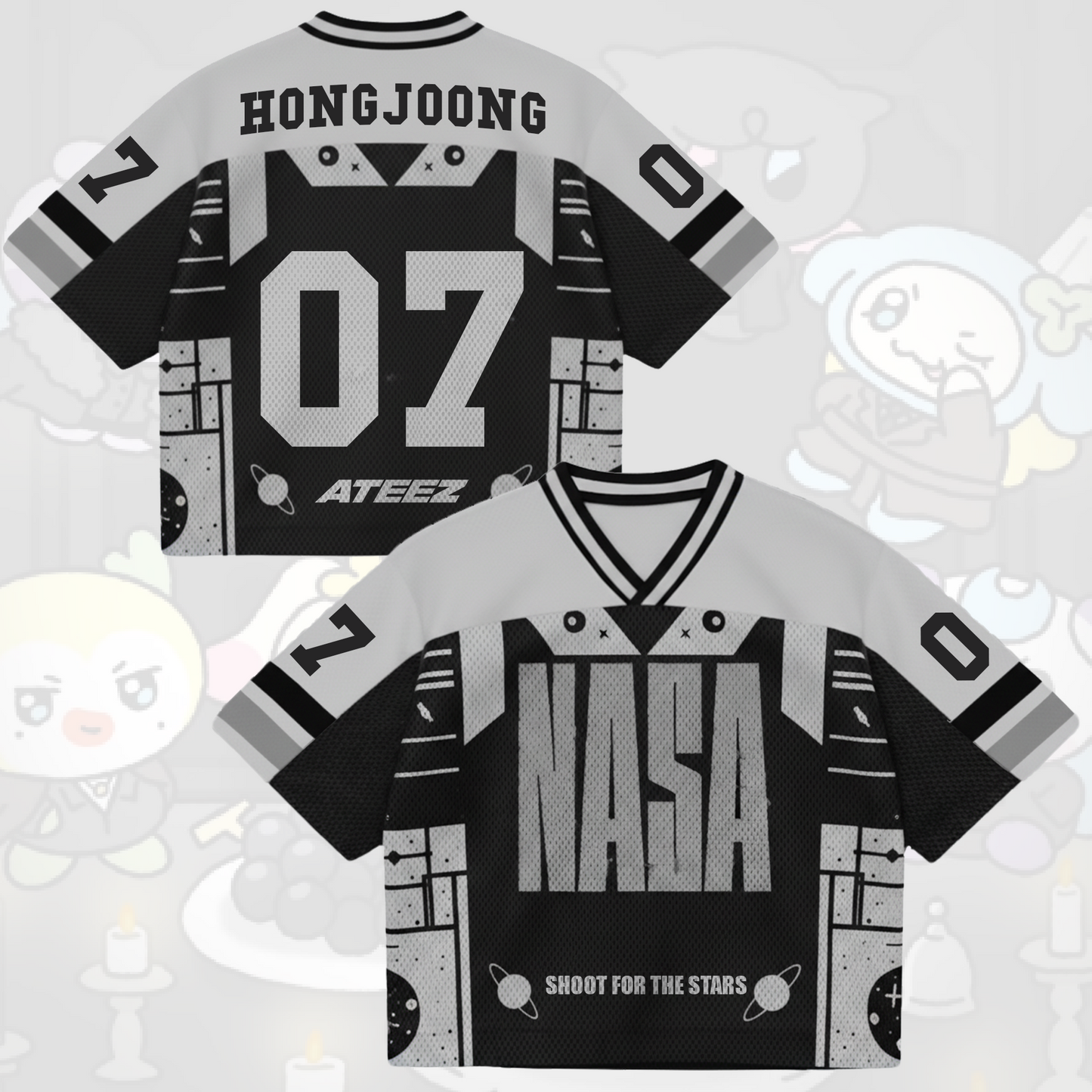 Hot Shoot For  The Stars Nasa Ateez Golden Hour Song Mixed Mesh Jersey