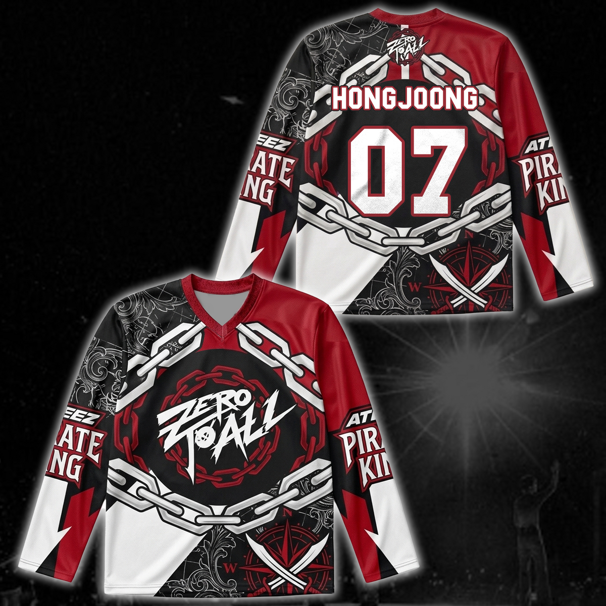 Special Ateez Zero To All World Tour Priate King Style Hockey Jersey Gift For Atiny