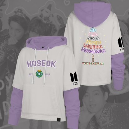 WAVESTEEᵀᴹ BTS Christmas OT7 Back See You Again Shortstop Hoodie