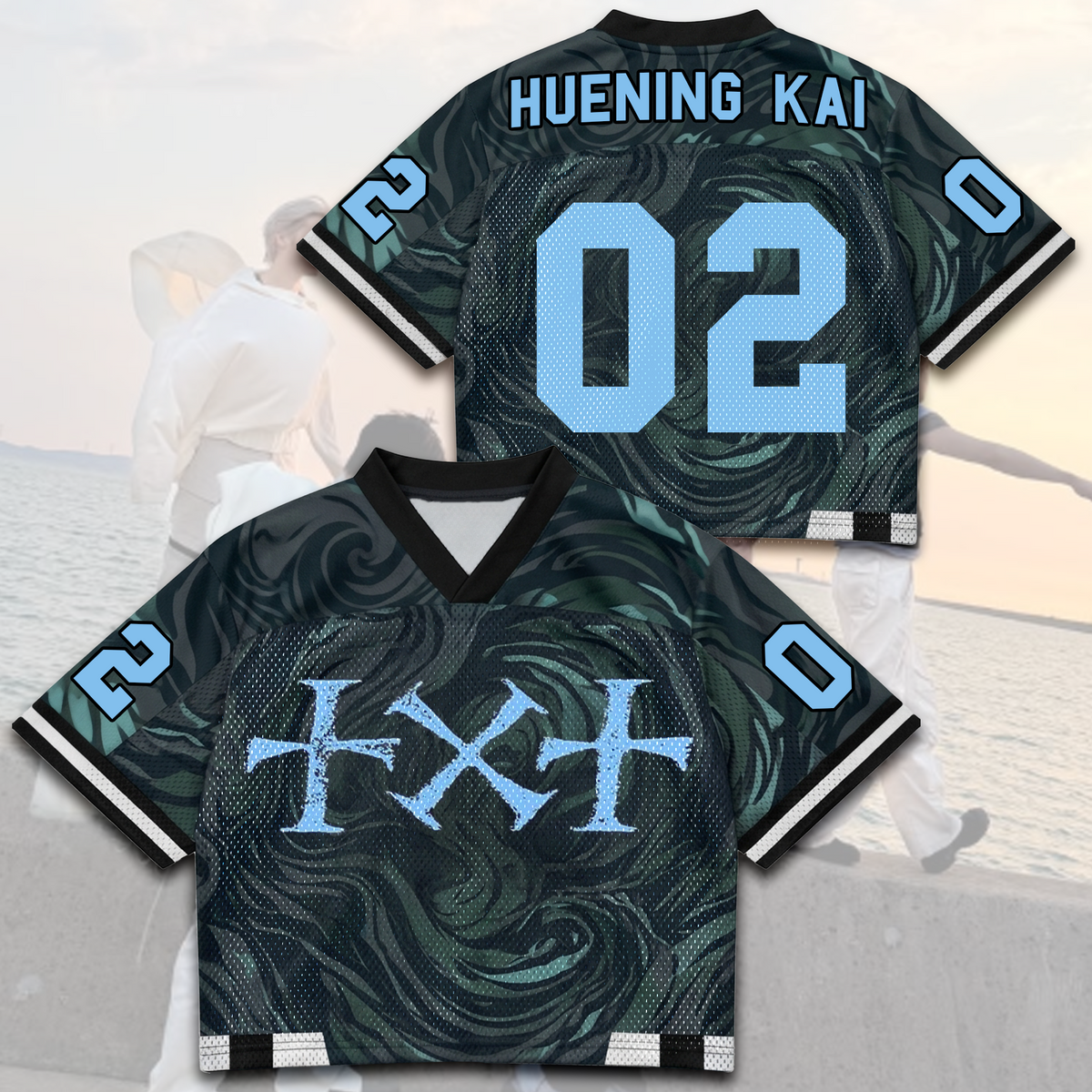 TXT Steal The Wind World Tour Camo Style Wind Mixed Mesh Jersey Fan Edition