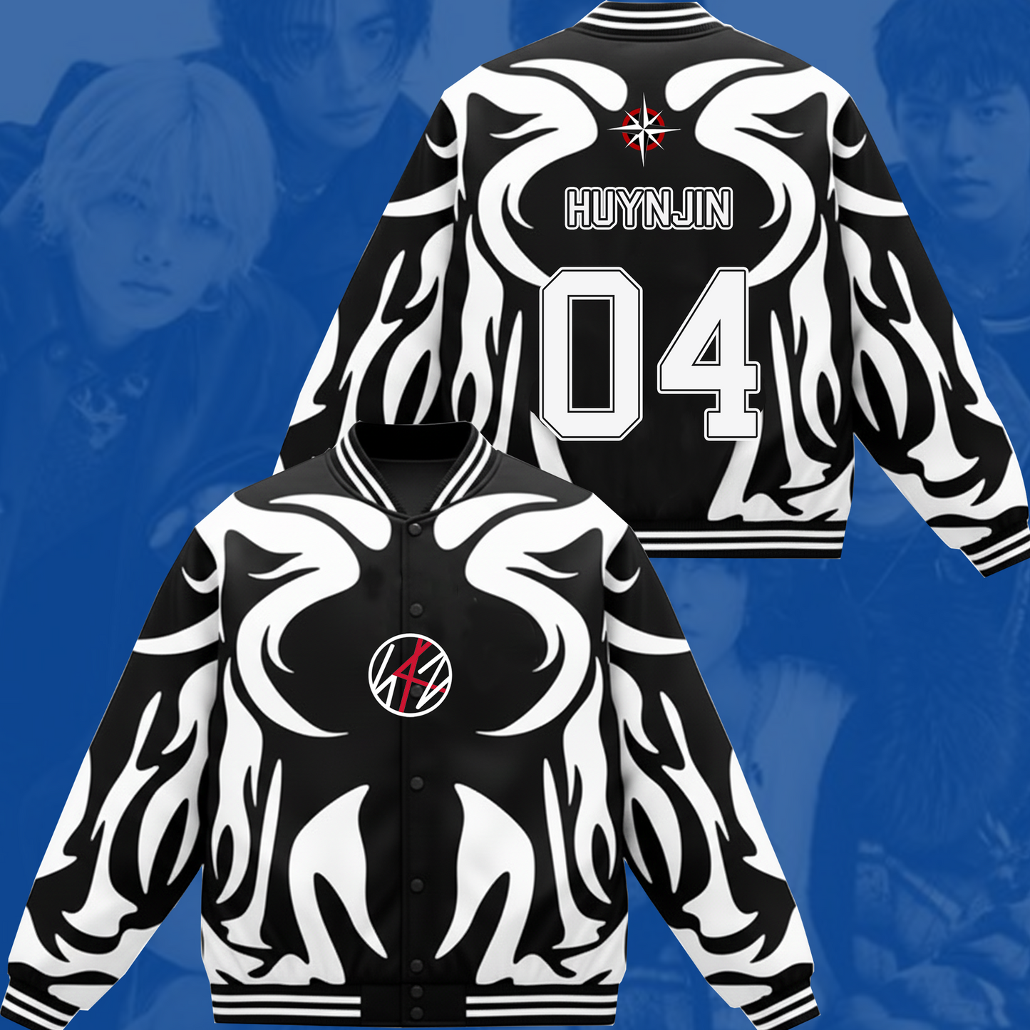 WAVESTEEᵀᴹ Cute Stray Kids SKZ Stay CowMotion Baseball Jacket