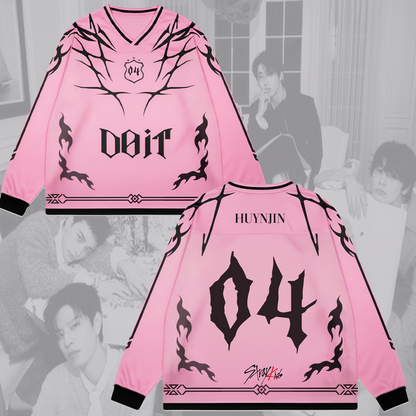 Pink Stray Kids Do It Album Splicing Long Sleeved Gift For Lovers