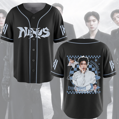Retro Monsta X Nexus World Tour Blue Baseball Jersey The Phase Fan Edition